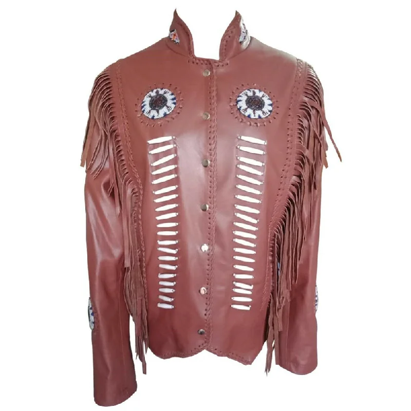 Brown Cowboy Western Leather Jacket