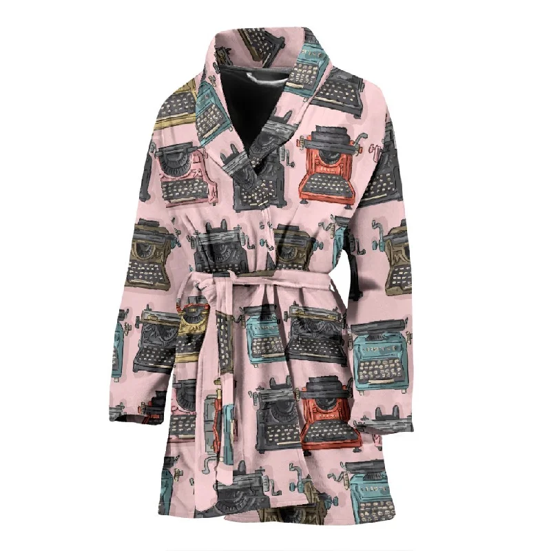 Pattern Print Typewriter Pattern Print Women Long Robe