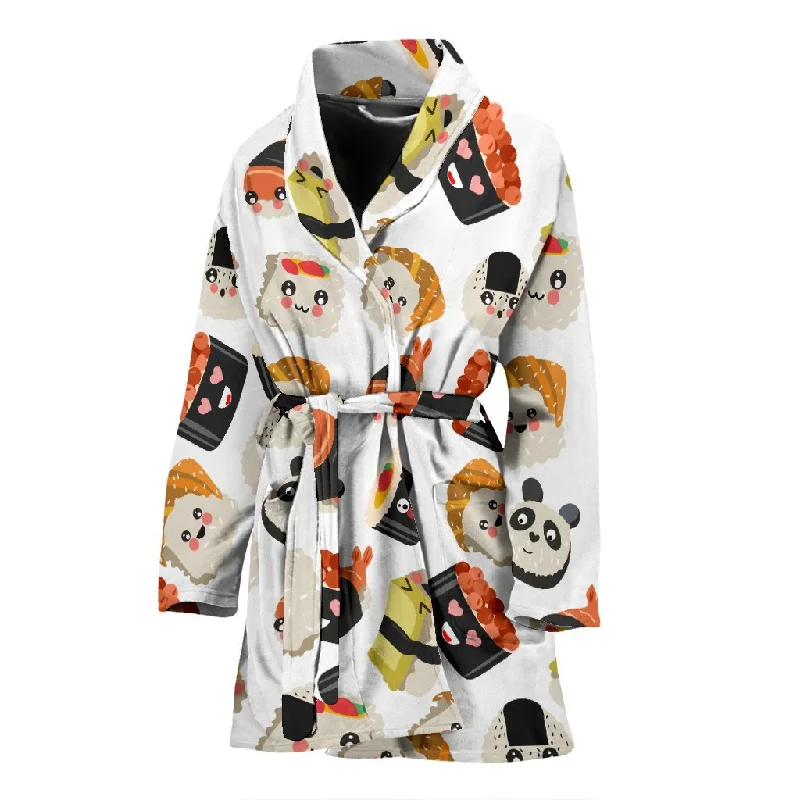 Print Pattern Sushi Pattern Print Women Long Robe