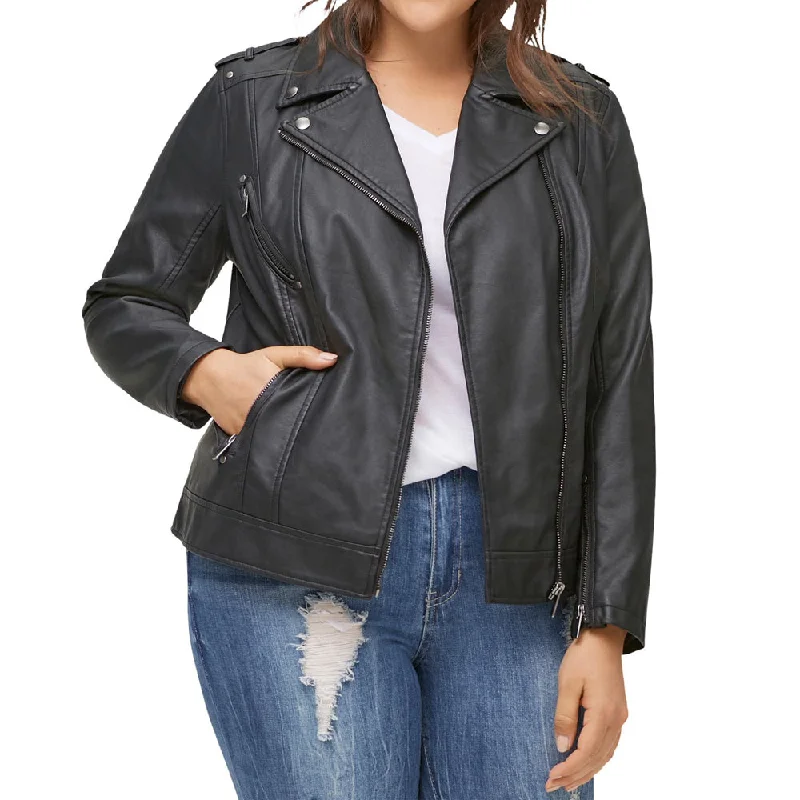 Women Plus Size Moto Leather Jacket