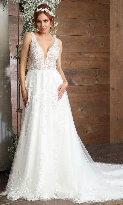 May Queen RQ8098 - Applique A-Line Bridal Gown