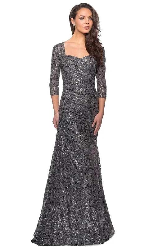 La Femme 28065SC - Quarter Sleeve Sequin Formal Dress