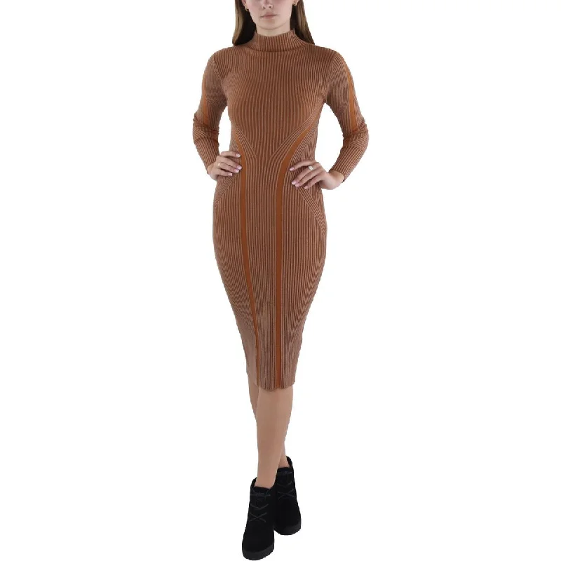 French Connection Womens Ribbed Knee Length Sweaterdress